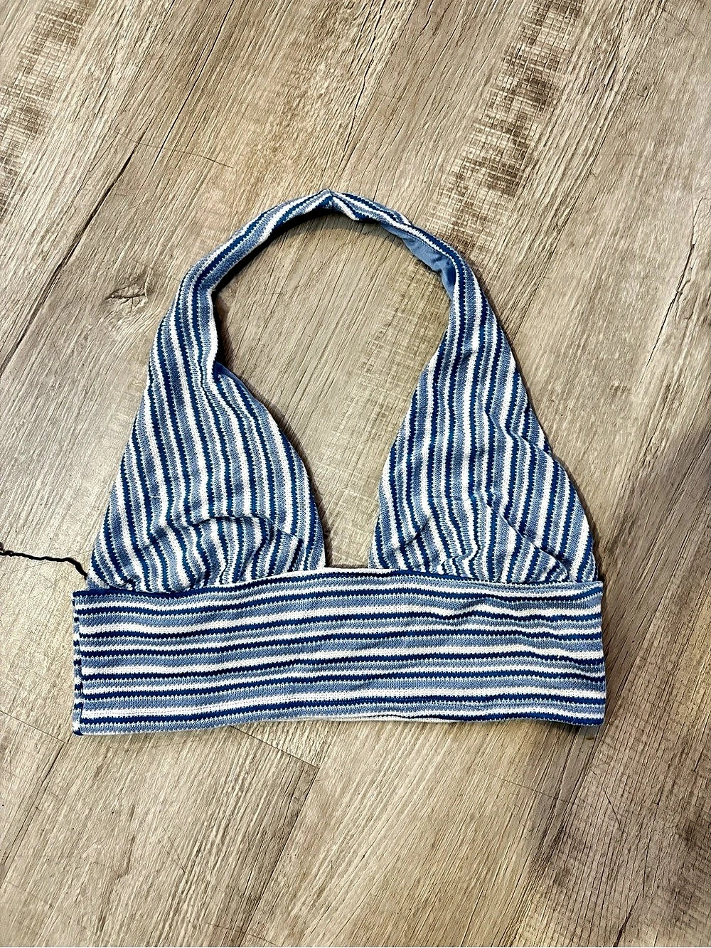 Striped Halter Top in Blue & White